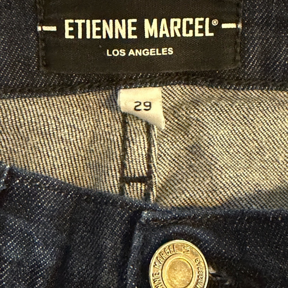 Dark Blue Skinny Jeans with Zipper Accents - Picture 5 of 6